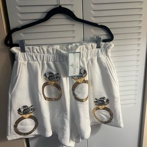 Queen of Sparkles diamond 💎 ring shorts. Never worn. Smoke free/ pet free home.